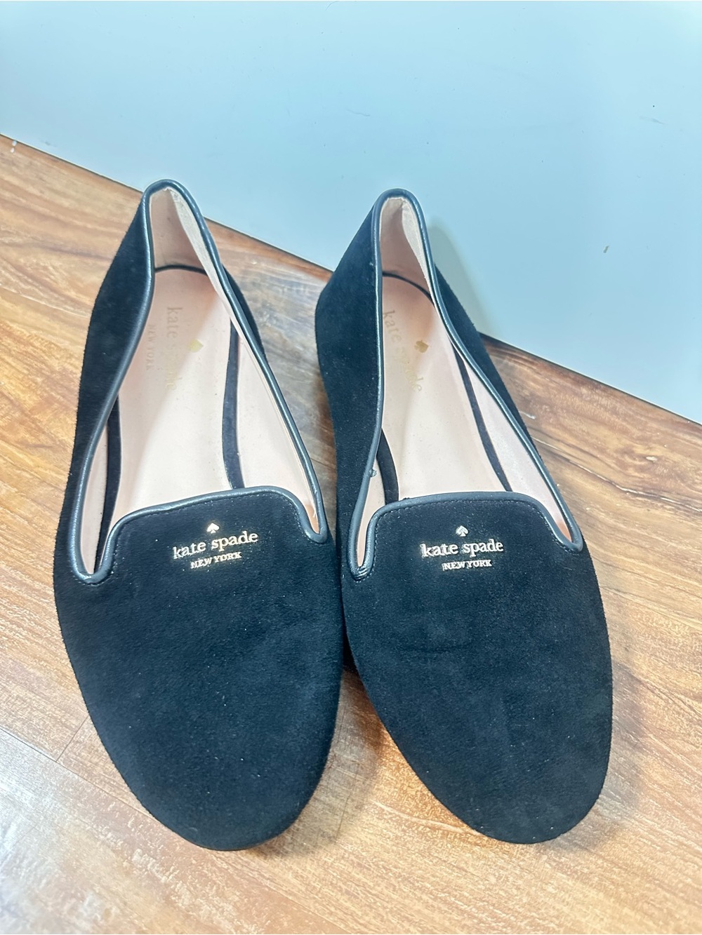 Kate Spade New York Claudia Black Suede Loafer Flats Sz 8B